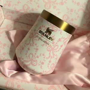 Stanley x LoveShackfancy 11oz wine tumbler pink Coquette bow chantilly